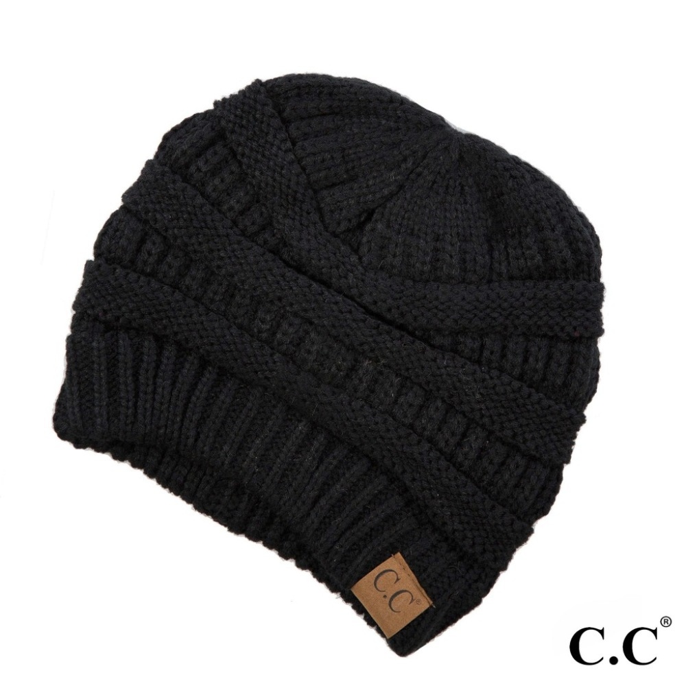 CC Winter Beanie Slouchy Hat - Color Black